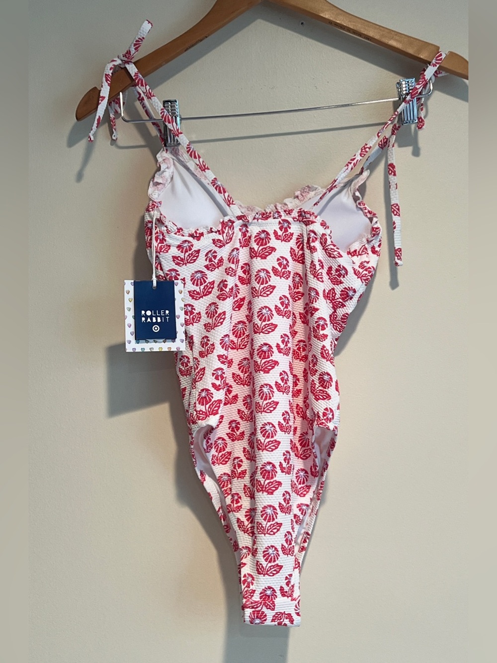Roller Rabbit Target Women's One Piece Swimsuit Red Floral Sz XS NTW Beach Boho - Picture 7 of 12